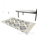 Custom Modern Geometric Cotton Woven Rug